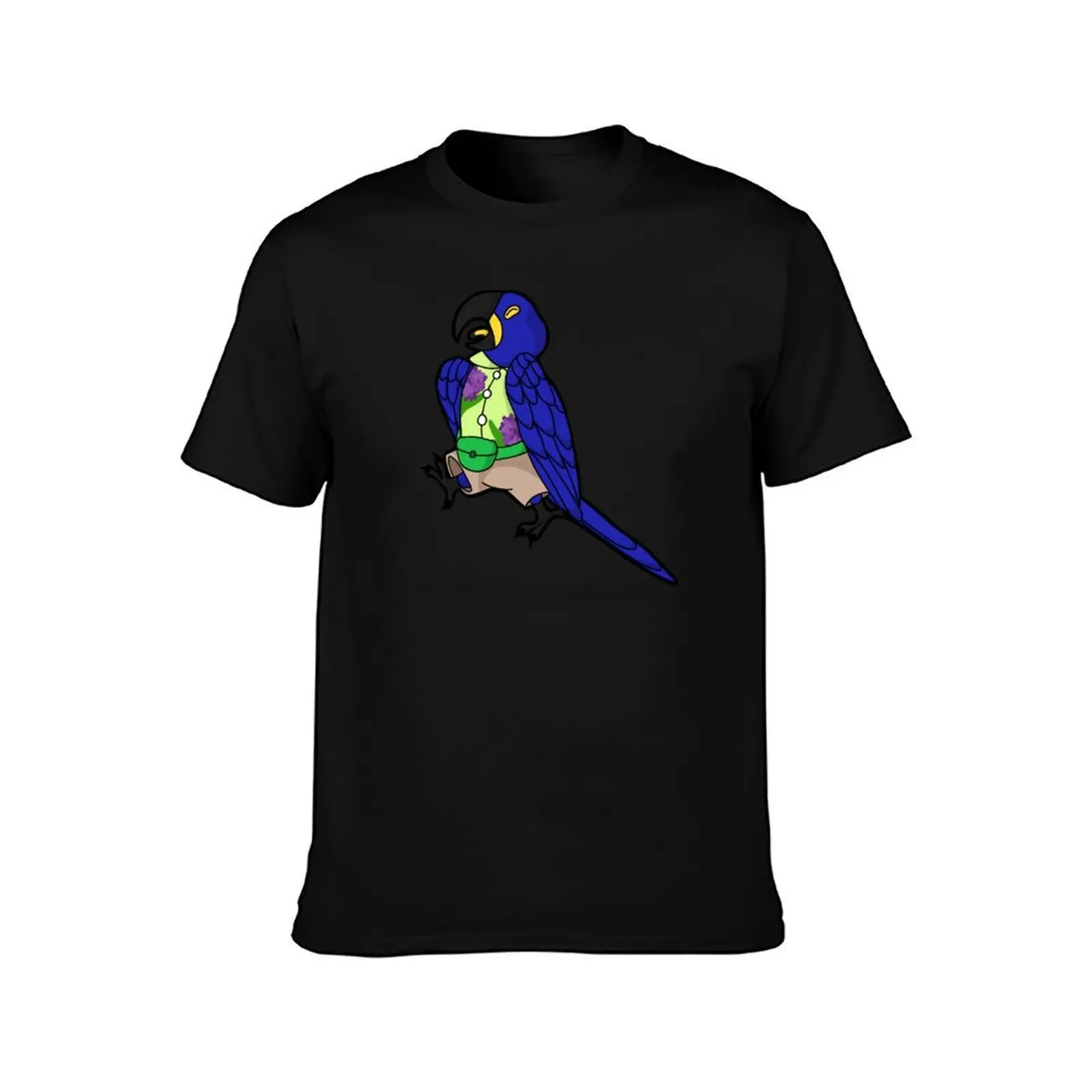 Hyacinth Macaw jumping for joy! T-Shirt Athletic Fit Sports Short Sleeve Top