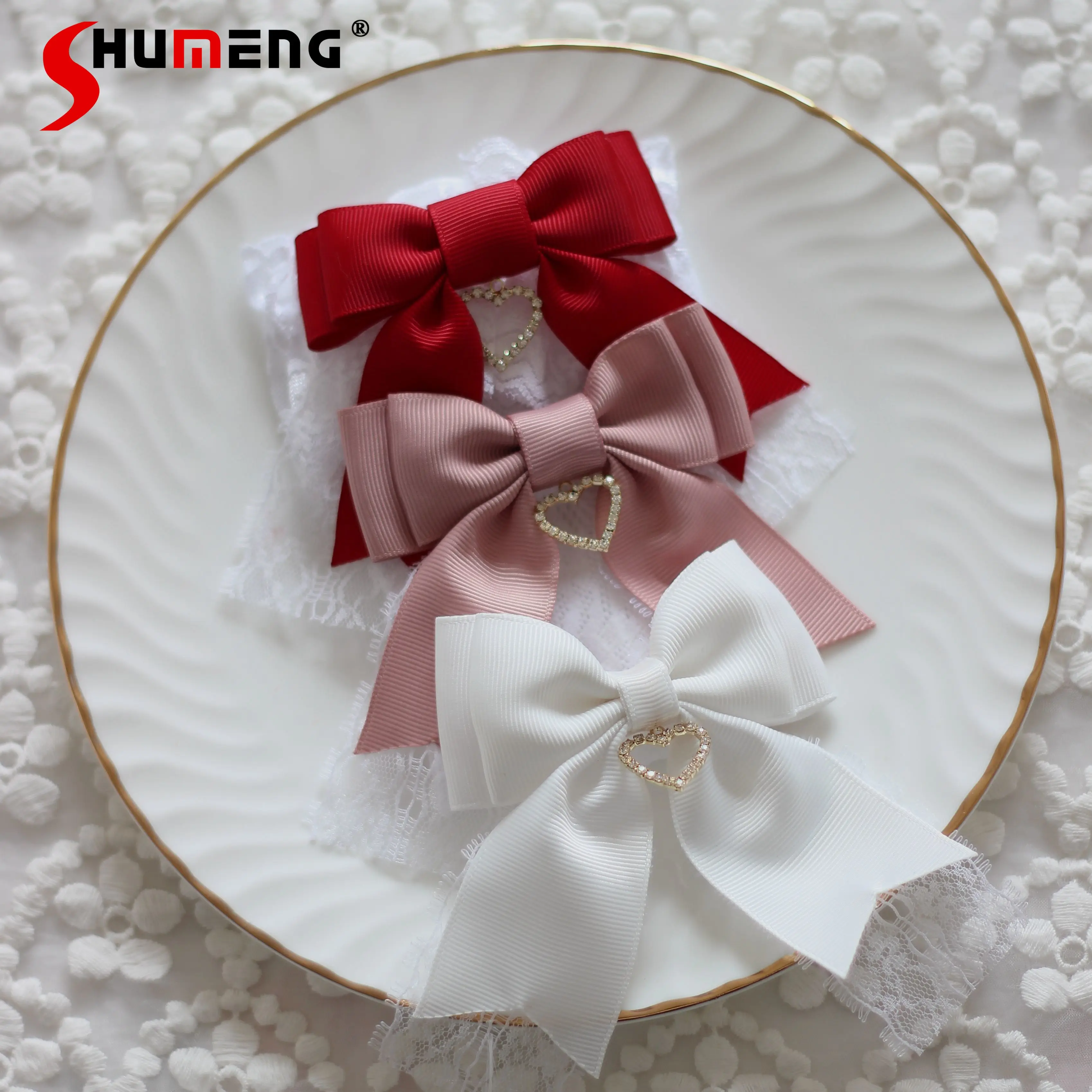 Japanese Style Cute Kawaii White Socks Girls Sweet Lolita Bow Pearl Heart Lace Socks for Women Spring Summer Mine Mid-Calf Socks