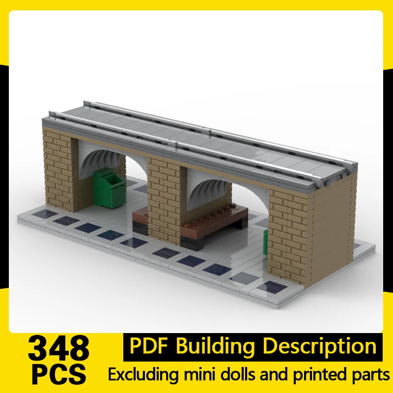

City Street View Model MOC Building Bricks Train Overpass Modular Technology Gifts Holiday Assemble Children Toys Suit
