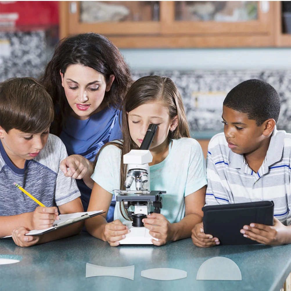 

2 комплекта акриловых оптических линз для преподавания физики, вогнутый выпуклый набор, научные эксперименты, классная оптика, световая призма