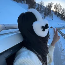 Novas mulheres inverno quente engrossado arco earmuffs kawaii amor coração japonês jk proteção de ouvido ciclismo earbags y2k acessórios