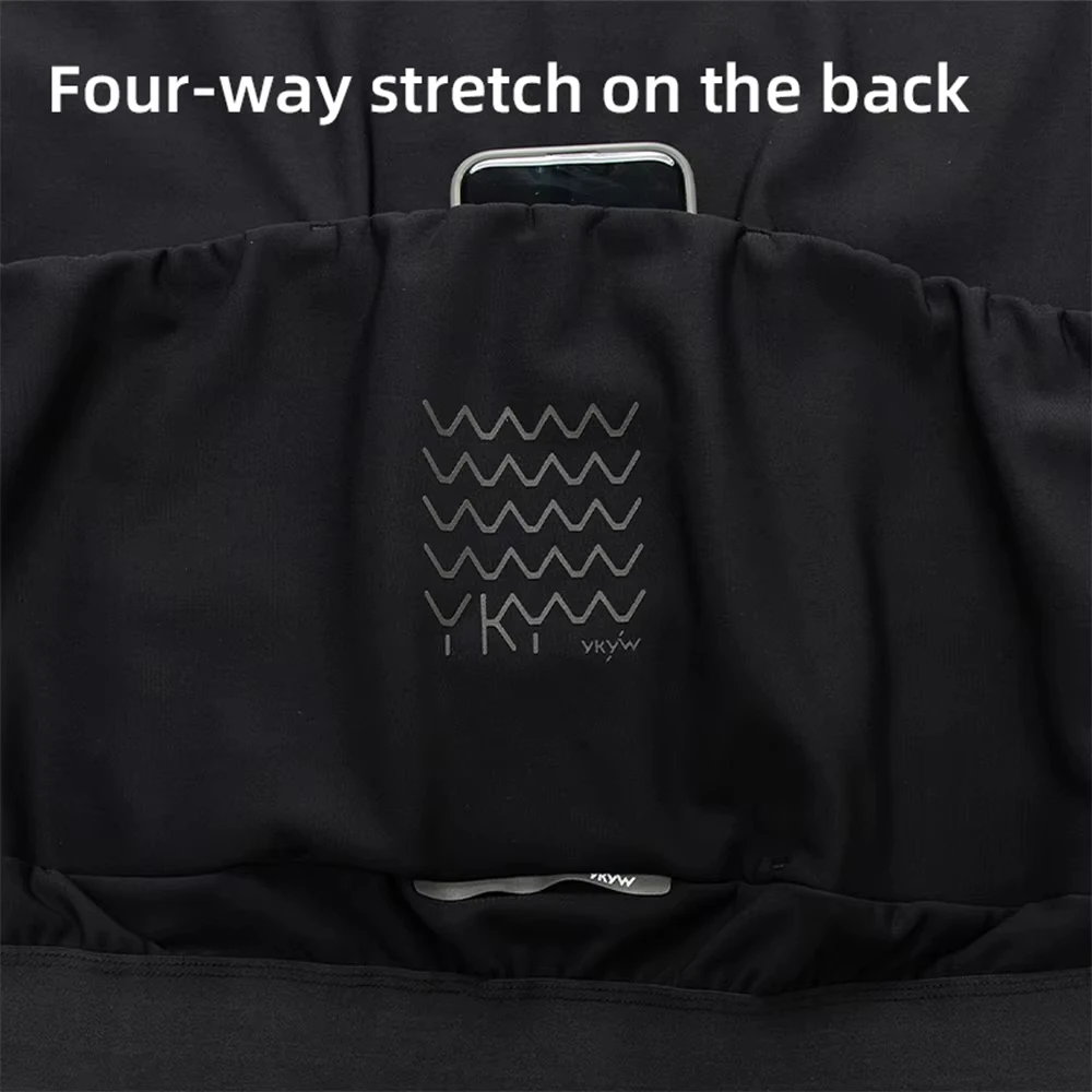 Image 5: YKYWBIKE-Veste de cyclisme coupe-vent et imperméable Smile GlaVTT Bike, Vêtements de vélo en fibre noire, Hiver