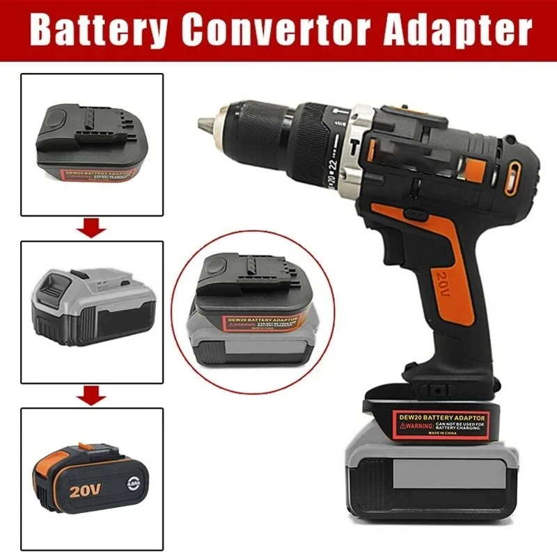 

Адаптер для аккумуляторов Dewalt DCB 18V/20V, совместимый с беспроводными электроинструментами Worx 20V Orange 4Pin