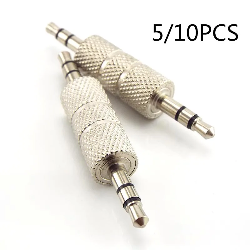 5/10PCS Connector 3.5MM Jack to Jack Straight Adapter Real Audio Connector Adapter 3.5mm 3 Pole Earphone Plug Extanded Wire D6