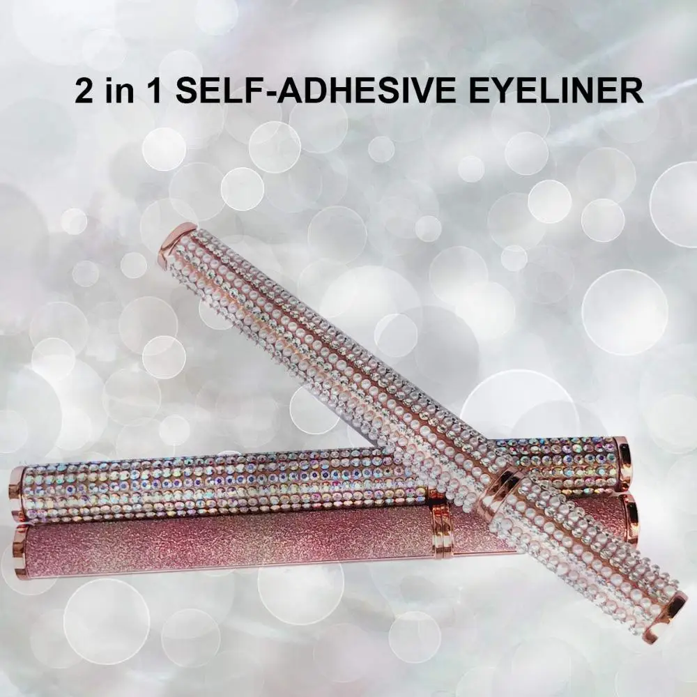 Waterproof Long-lasting Easy to use Self-adhesive Eyeliner Colorful Adhsive Liner 2 in 1 Eye Liner Magic Lash Glue Eyeliner Pen