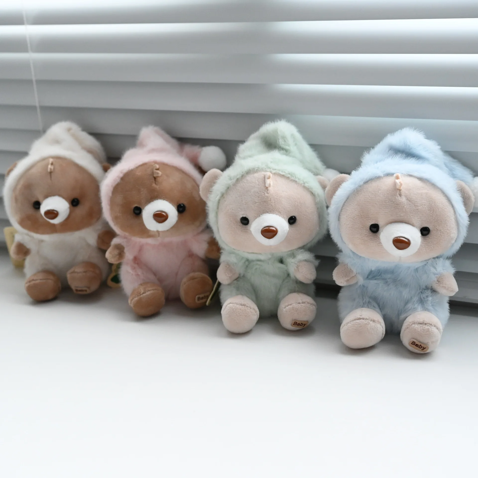 جديد لطيف حسن النية الدب أفخم قلادة المفاتيح الكرتون أفخم محشوة الحيوان الدب ظهره ديكور قلادة هدايا أعياد ميلاد للأطفال