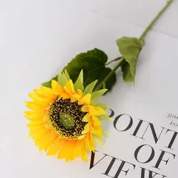 1PC Artificial Sunflower Flowers Long Stem Silk Fake Sunflowers Decoration for Outdoor Home Wedding Birthday Party Single Bulk