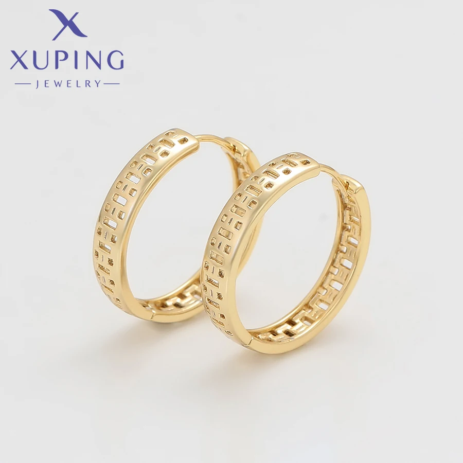 Xuping Jewelry New Arrival Charm Simple Elegant Hoop Earrings for Women Lady Party Birthday Gift X000453436