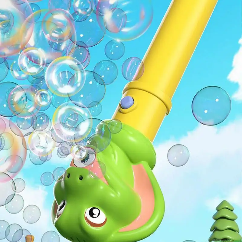 Bubble Wands For Kids Interactive Snake Blowing Machine Cute Cartoon Green Snake Electric Bubble Wand For Kids With Music And
