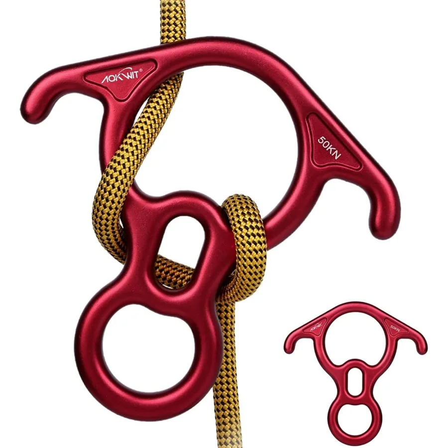 50KN Rescue Figure 8 Descender مع تصميم BentEar كبير للتثبيت عالي الأداء والراب في تسلق الصخور والتركيب #1