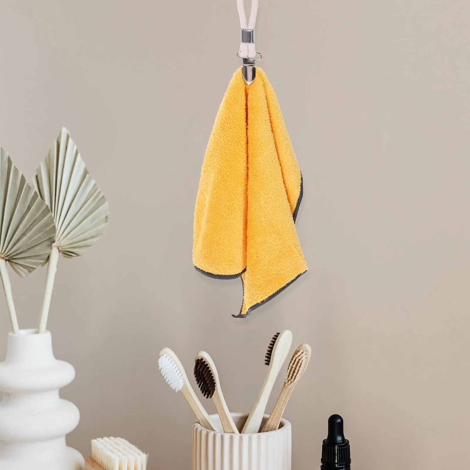 

4pcs Towel Clips Hanging Towel Clips Metal Cotton Rope Bathroom Accessories Hanging Practical Storage Solution