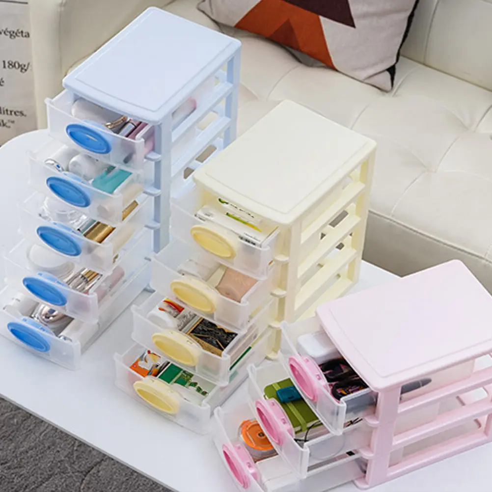1pc Multi-Functional Storage Box Thickened Plastic Cabinet Drawer Desktop Stationery Organizer Household Box Decorative