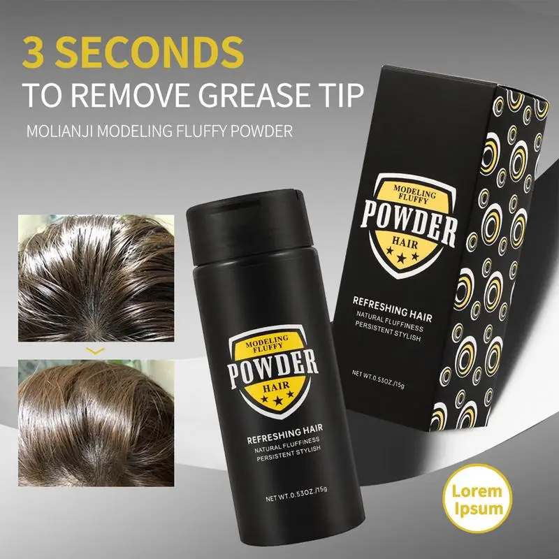 Bubuk Volume Rambut untuk Pria Bubuk Volume 15G untuk Penebalan Produk Rambut Berbasis Debu Penataan Non-cuci Produk Penambah Volume Halus