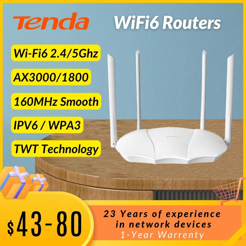 Router Tenda WiFi 6 AX3000 dwuzakresowy router 2.4G Wi-fi6 Roteador 5 GHz Mesh Gigabit Ethernet RJ45 pk xiaomi router Extender