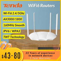 Tenda WiFi 6 라우터 AX3000 듀얼 밴드 2.4G Wi-fi6 라우터 Roteador 5GHz 메쉬 기가비트 이더넷 RJ45 pk xiaomi 라우터