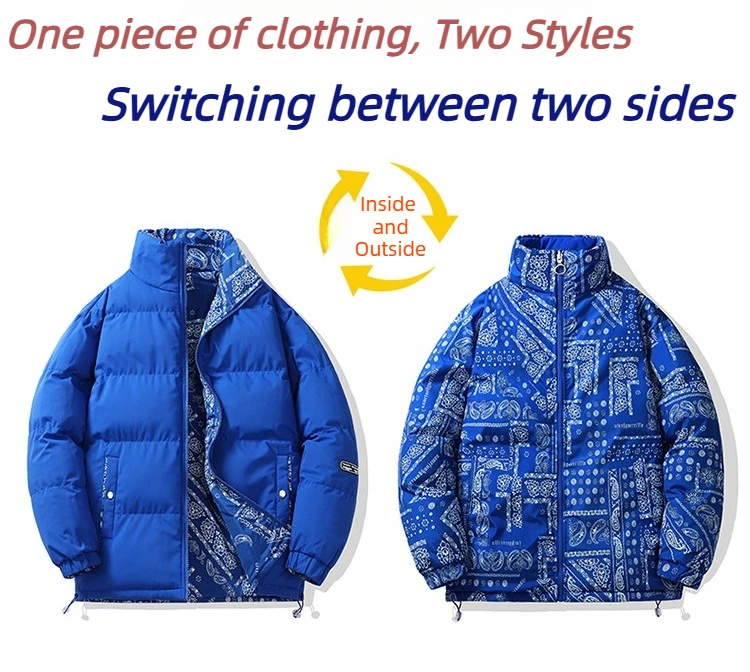 

Double-Sided Wear Quilted Jacket | Unisex Waterproof Winter Coat, 2 Styles in 1 for Couples & Teens | Warm Streetwear
