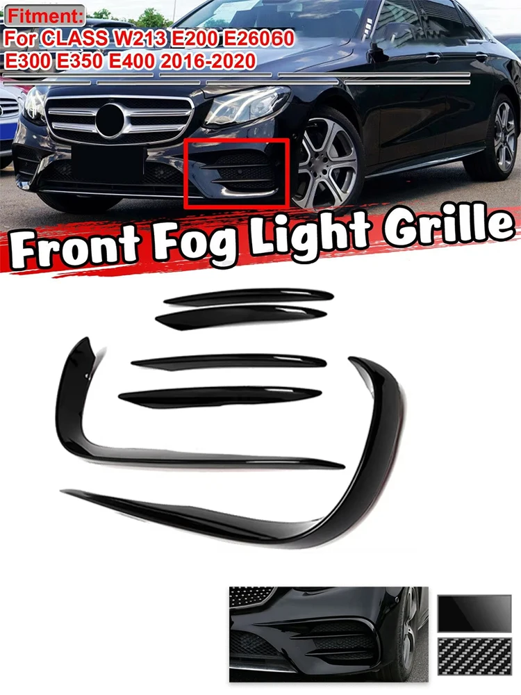 Auto Frontschürze Lip Spoiler Splitter Canards Vents Für Mercedes-Benz E-Klasse W213 E200 E260 E300 2016-2020 für AMG LINE 4-Türer – Detail 1