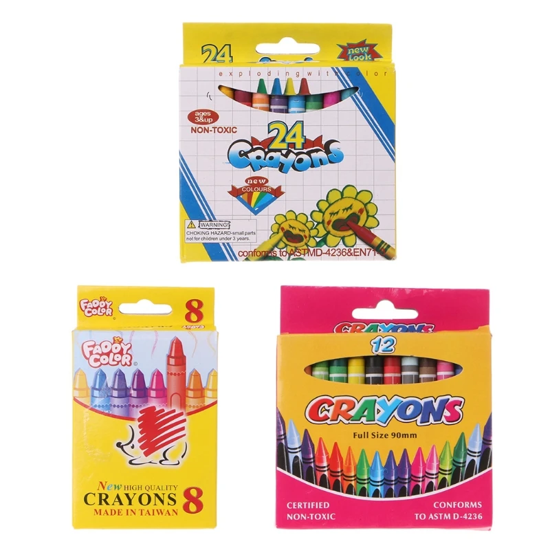 Safety Student Drawing Set Colorful Kids Paint Stik Pen 8 /12 /24 Color P9JD