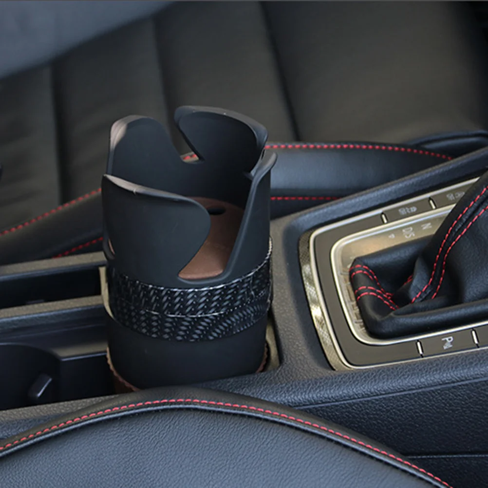 

Car Cup Holder Black Square Abs Silicone Universal Fit For Vehicle Interior Organizer Phone Stand Storage Box Auto Drink Bottle