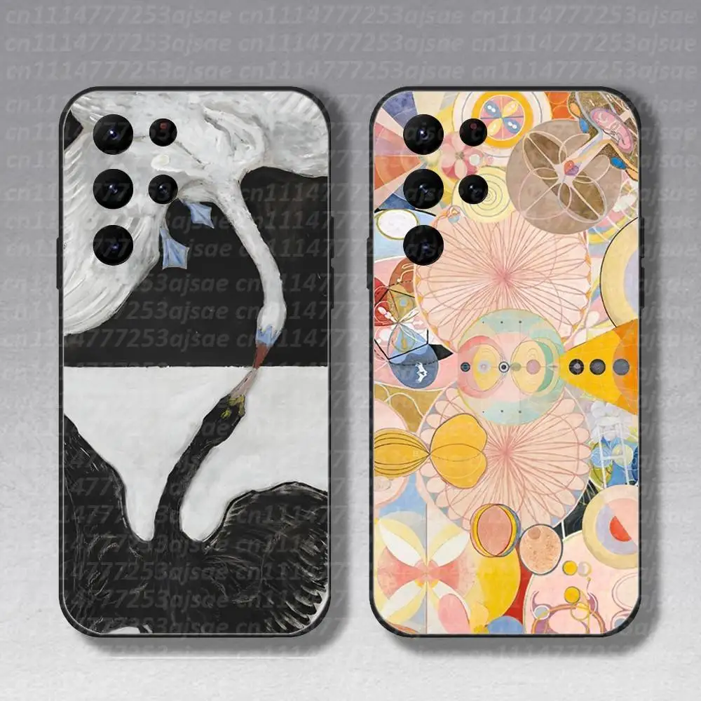 H-Hilma af Klint Art Phone Case For Samsung S10,S21,FE,S21,S26,S25,S24,S23,Ultra,S9,S22,Plus Black Shockproof TPU
