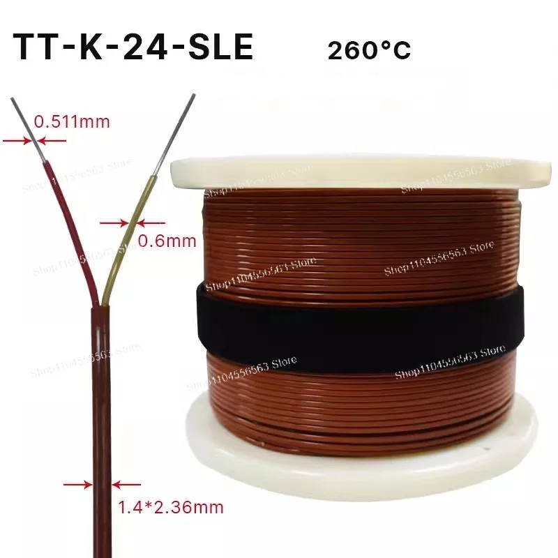 K/J/T Type Thermocouple Wire TT-K-24 SLE TT-J-24 SLE, High Temp Sensor Cable for Industrial Use