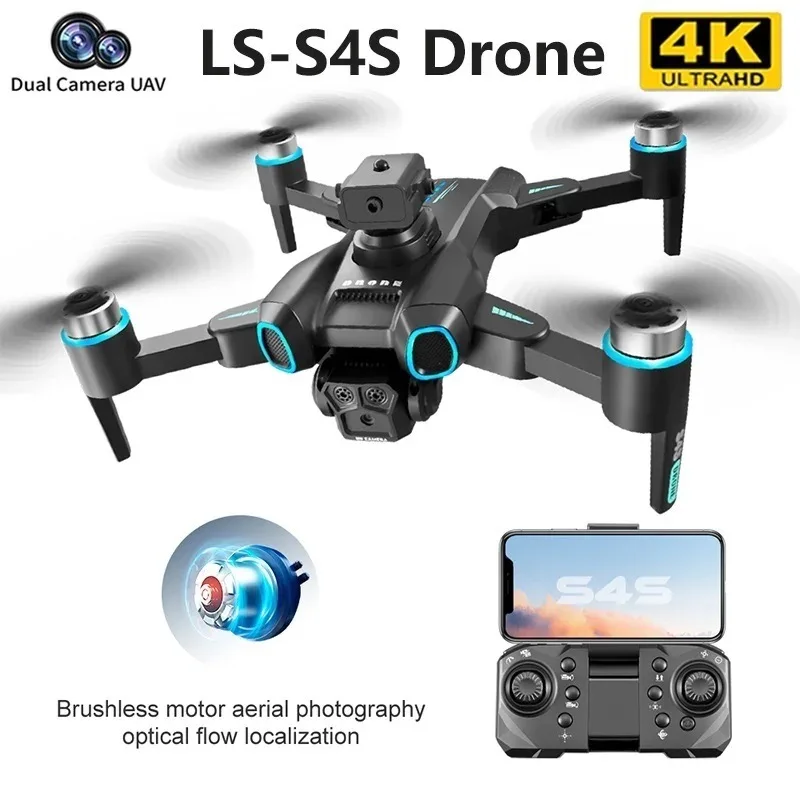 NEW LS-S4S Drone 5G WiFi FPV 360° Laser Obstacle Avoidance Brushless Motor GPS Return 4K HD Dual Camera RC Quadcopter Dron Toys