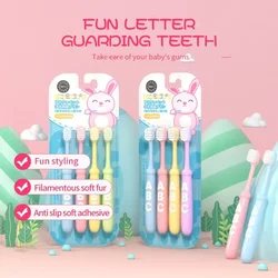 4PCS Alphabet Cartoon Soft Bristle Kids Toothbrushes, Ideal for 3-12-Year-Olds - Adorable Design & Effective Cleaning