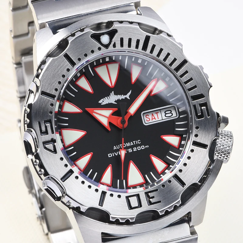 Neue HEIMDALLR Mechanische Uhr NH36 Automatische Bewegung Wasserdichte Uhren Saphirglas Leuchtende Männer Uhr Ghost Teeth Serie
