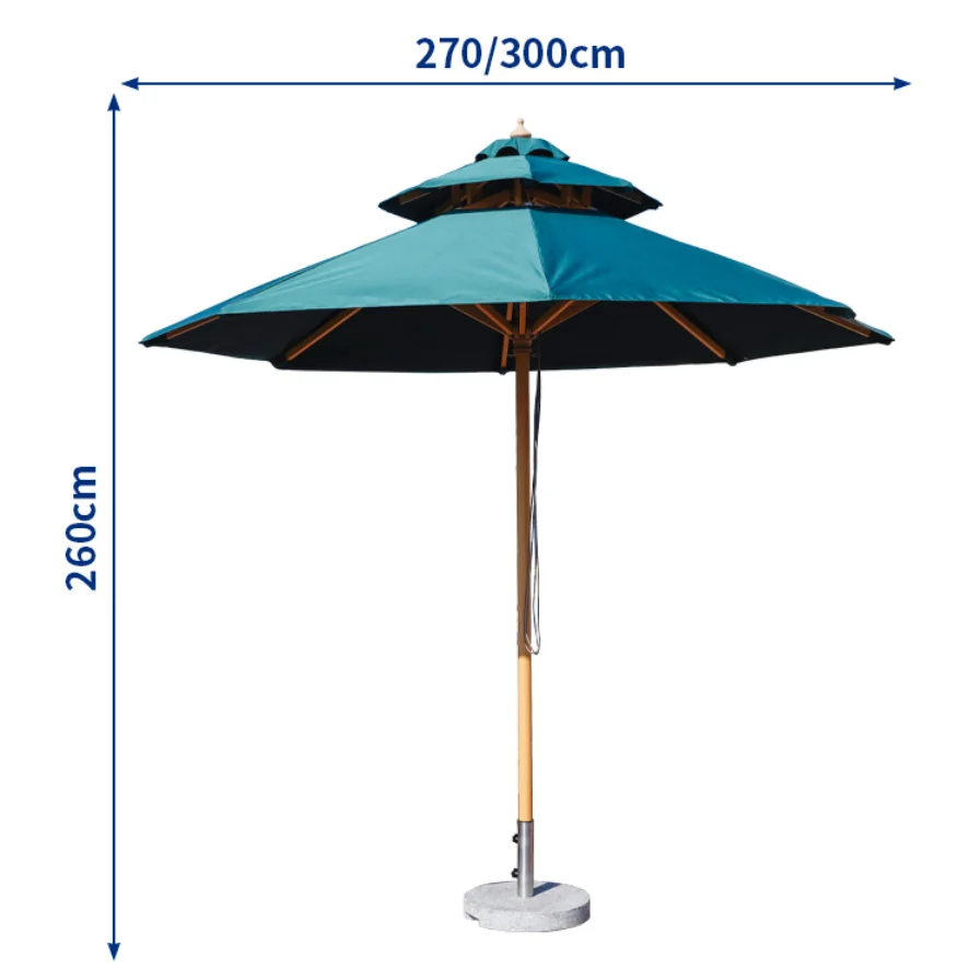 Heavy duty aluminum wood grain coated parasols factory wholesale, suitable for outdoor use, yard weddings, beaches, restaurants,