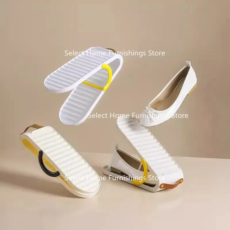 

Suitable for Shoe Cabinet Layered Storage Rack, Dormitory Double-layer Sliding Adjustable