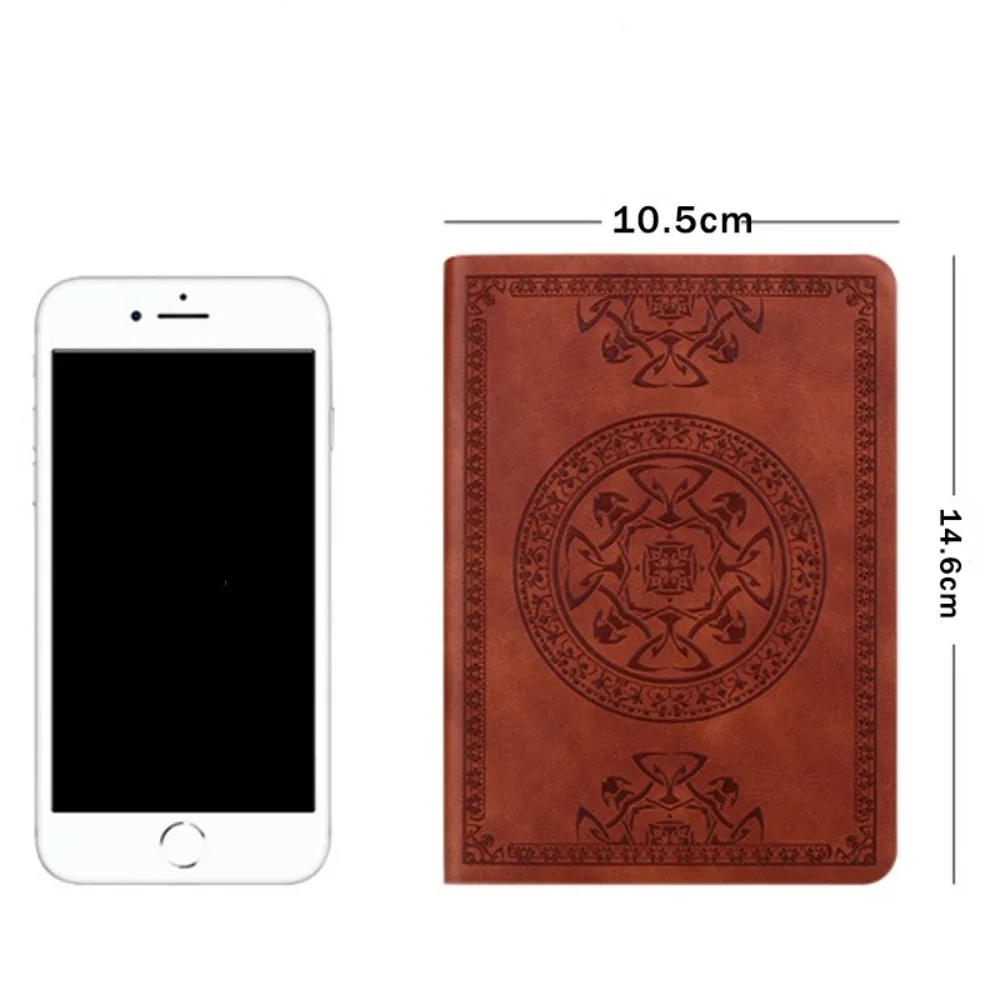 Cuaderno de 280 páginas de grosor: diario de cuero PU vintage A6 para escribir, bloc de notas retro forrado, diario de oficina y estudiantes universitarios