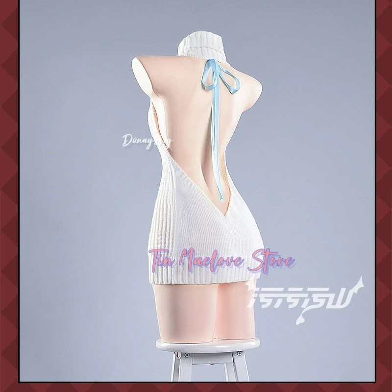 Blue Archive Kisaki Cat Ear Backless Sweater Anime Warm Season Sweater Series Turtleneck Halter Dress Uniform Bodysuit sexy cos view 2