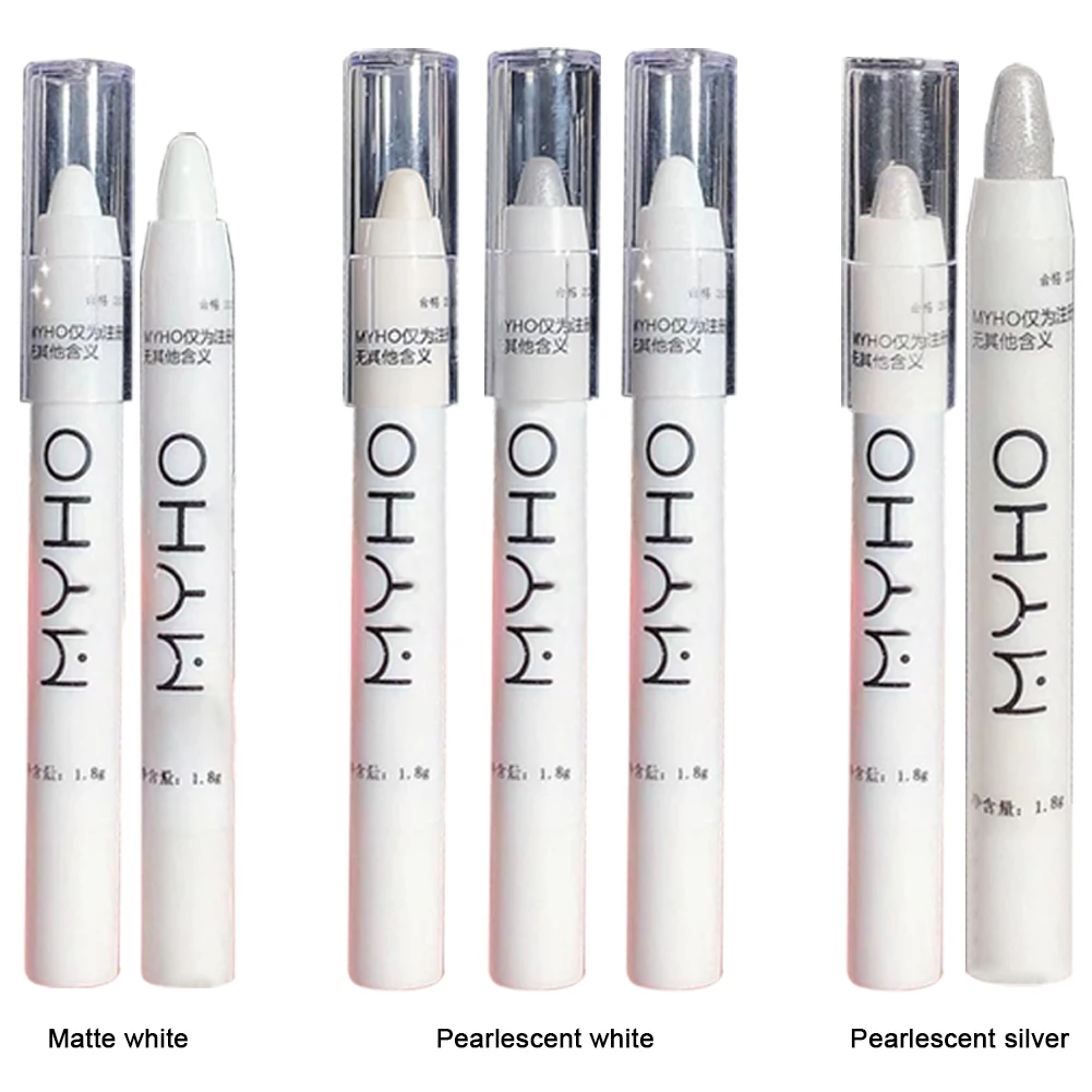 Highlighter Pen Glitter Eyeshadow Liner Pencil Long Lasting Highlighter Nail Pencil Shimmer Brightener Stick for Eye Makeup