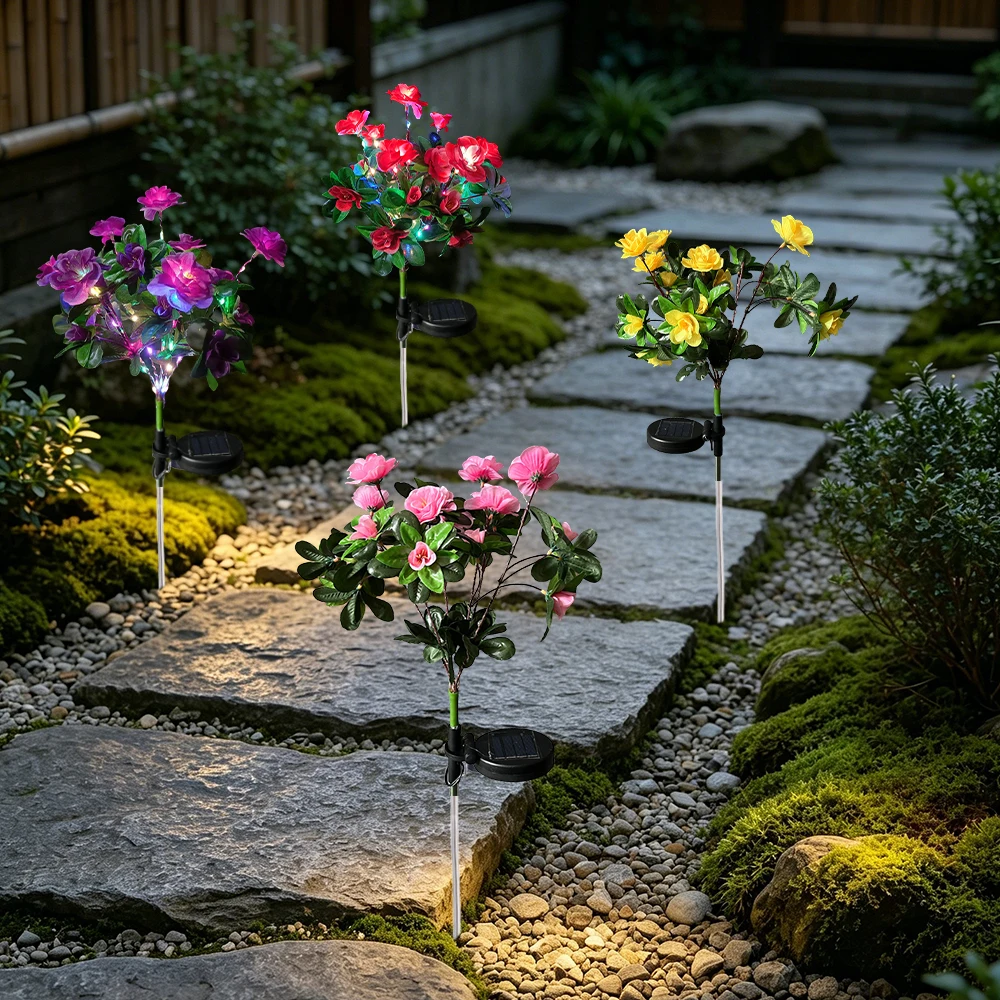 

Solar Simulation Azalea Flower Landscape Lights, Outdoor Courtyard Decoration LED Lights for Home Garden Yard Pathway Lawn Decor