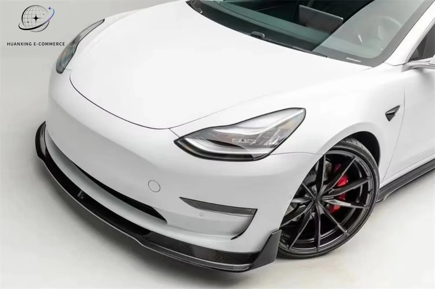 For Tesla Model 3 V Style Carbon Fiber Body Kit Front Lip Rear Diffuser Side Skirts Spoiler Customization view 4