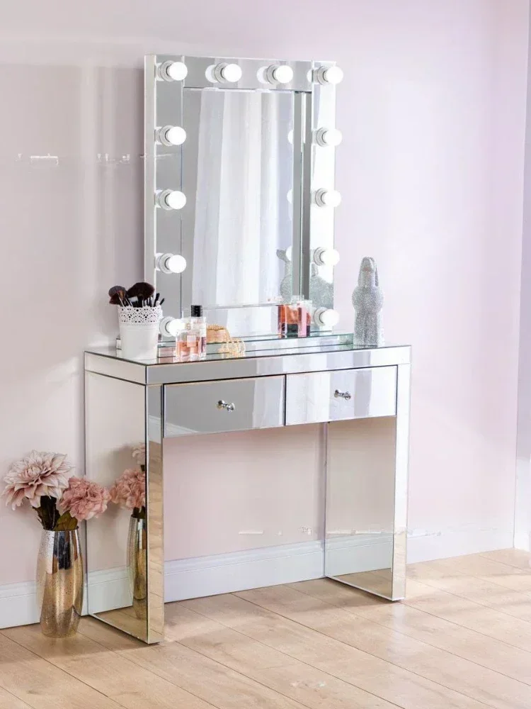 Bedroom Mirror Furniture Plug-in Bulb Lighting Dresser Makeup Table Mirror