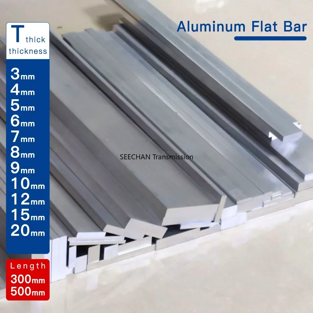 

1Pcs Aluminum Flat Bar Thickness 3-20mm Width 10-60mm Length 300mm 500mm Aluminium Alloy Plate Metal Solid Square Strip