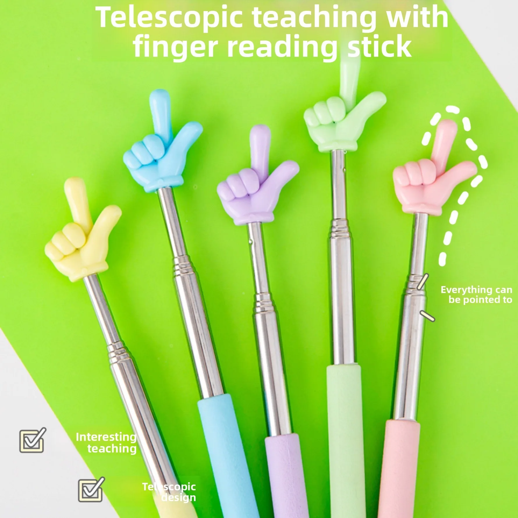 Cute Retractable Command Baton Telescopic Hand Pull Stick Party Activity Director Wand Portable Cartoon Pointer