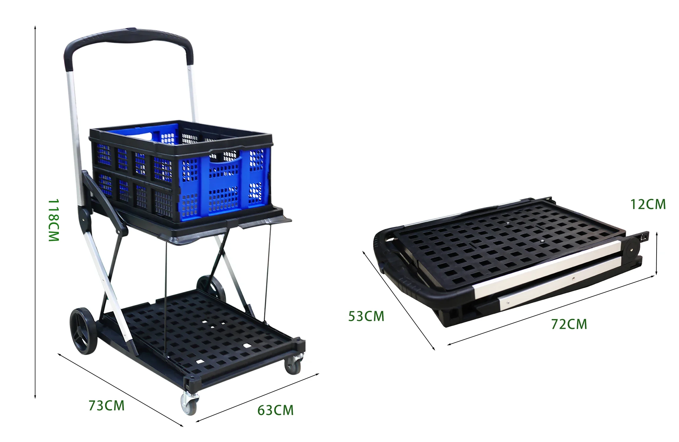 fold away shopping platform hand truck trolley metal foldable grocery dolly push carts for groceries