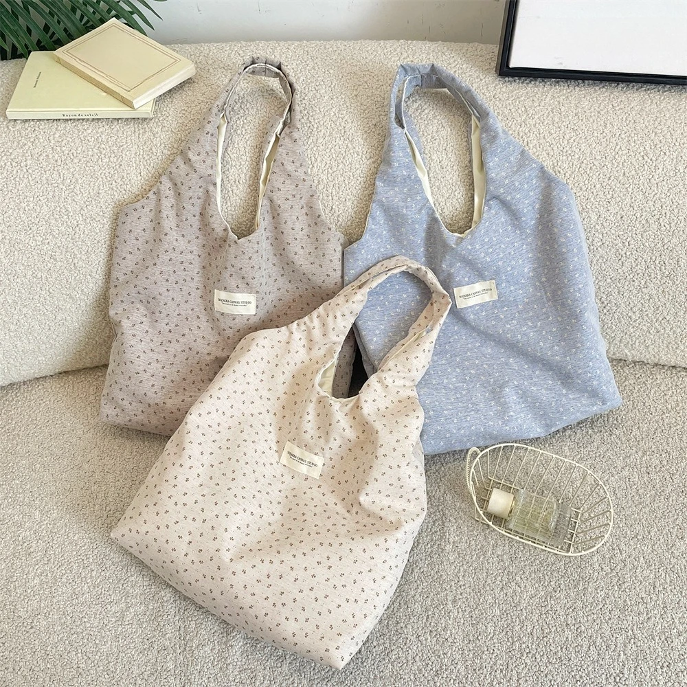 

Korean Style Floral Women's Tote Shoulder Bags Fashion Large Capacity Female Travel Handbags Portable Purse Shopping Bags