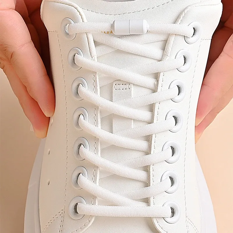 3Pairs Elastic No Tie Shoelaces Semicircle Shoe Laces for Kids Adult Sneakers Shoelace Quick Lazy Metal Lock Laces Shoe Strings