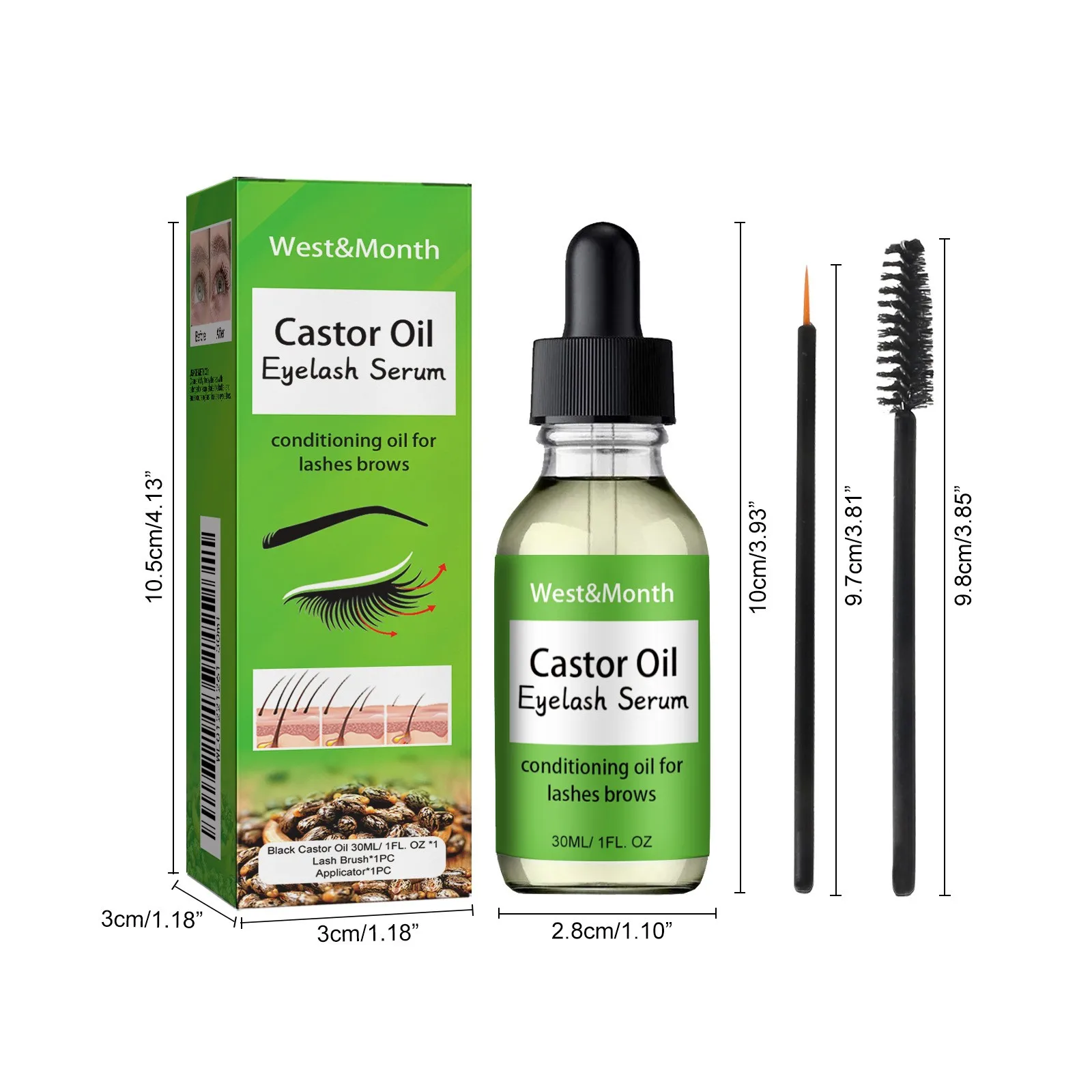 Aceite de ricino para pestañas, crecimiento esencial, potenciador nutritivo grueso y más largo, líquido hidratante, extensión de pestañas, rizo, rastreo de pestañas, nuevo