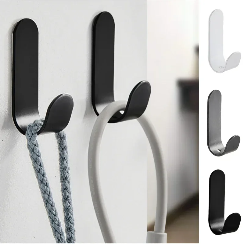 1/3/6Pcs Strong Self-Adhesive J-hook Waterproof Adhesive Hooks, Hanging Holder for Bathroom Towel Key Kitchen Storage