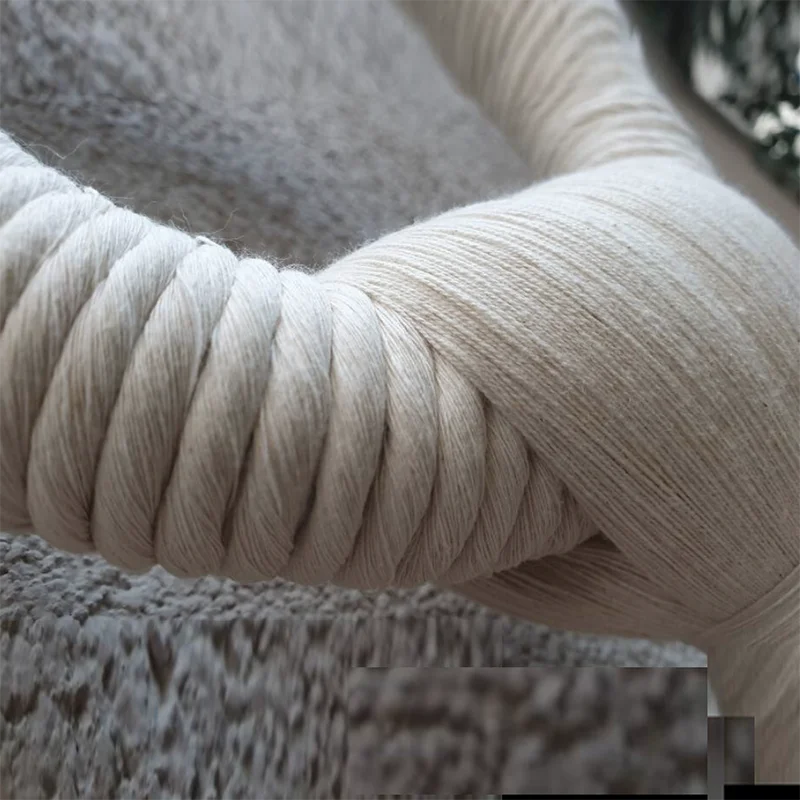 Einzigartige Boho-Makramee-Wandbehang, umweltfreundliche gewebte Baumwollseildekoration für Wohnzimmer und Schlafzimmer – Detail 4