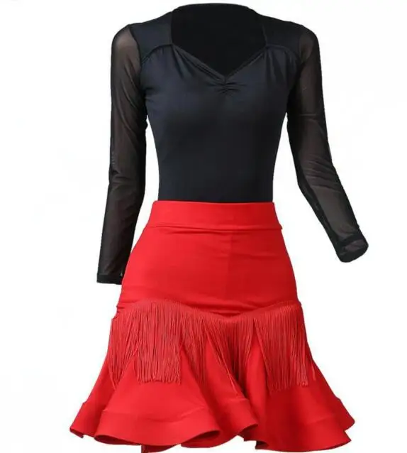 1pcs/lot creative style woman ruffle tassel latin skirt female latin dancing skirt Samba Cha Cha costumes