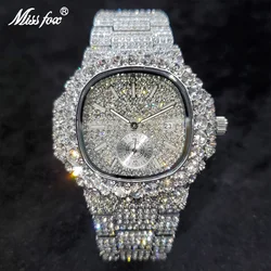 New Hip Hop Watches For Men Luxury Iced Out Quartz Wristwatch Fashion Fully Diamond Waterproof Luminous Male Clock Hot Sale 2022