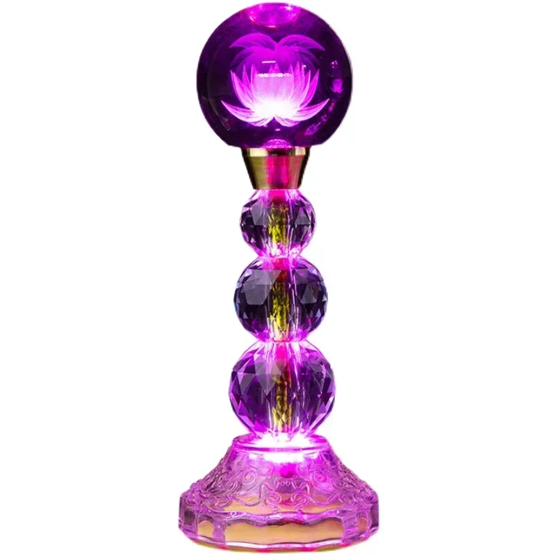 2pcs /34cm Crystal Simulation Candlestick Living Room Home Decor Buddhist Hall  Buddhist Utensils Feng Shui Decor Candle Holder