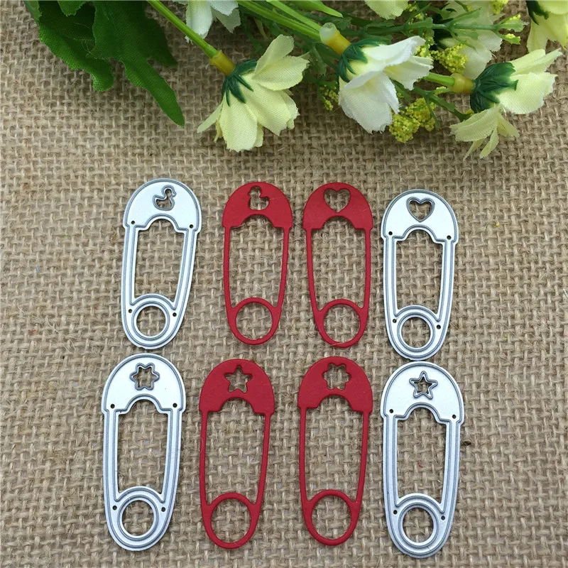 

4pcs Safety Pin Edge Metal Die Cutting For Household DIY Scrapbooking Photo Album Decorative Embossing Folder Paper Cards