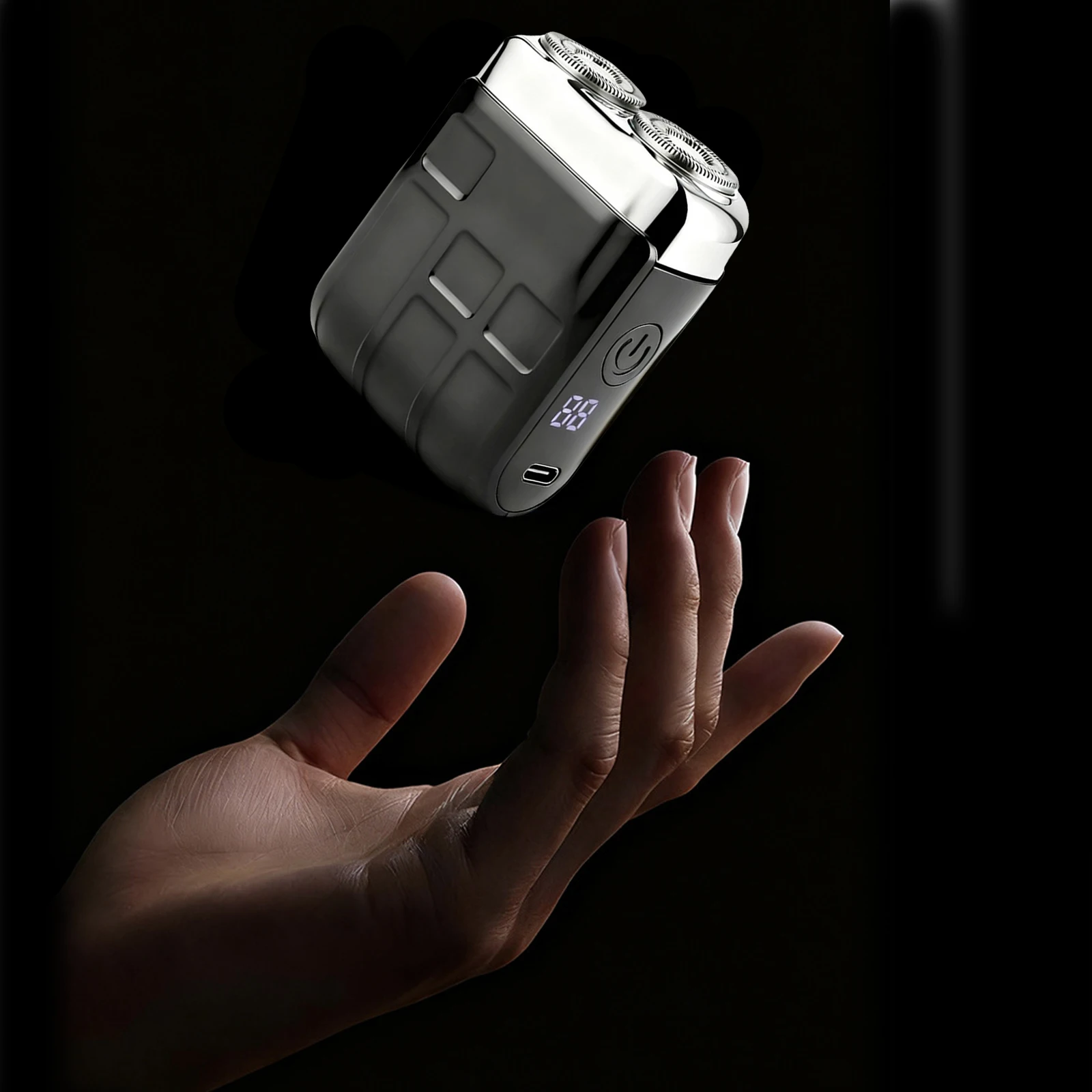 Men Facial Beard Trimmer Type-C Rechargeable Mini Beard Shaver with Smart LED Display 9000 RPM Blades Razor for Daily Use