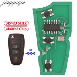 Jingyuqin Remote Car No Key Only PCB ASK 4D ID60/63 Chip 315/433Mhz For Ford Focus Mk1 Mondeo Transit Connect Circuit Board